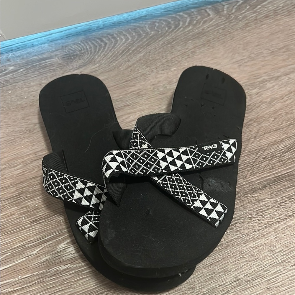 Teva Black and White Sandals